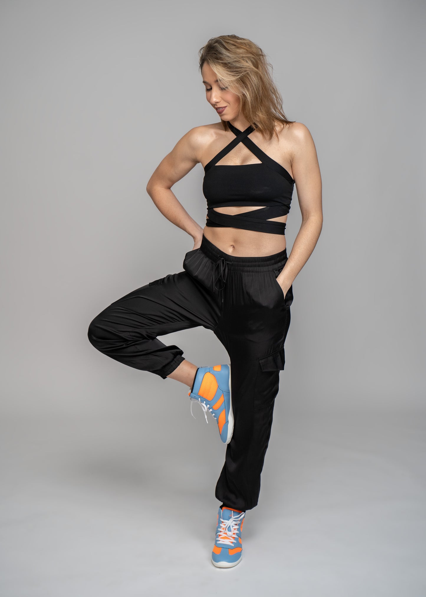 Vigor Hightop Dance Sneakers - Blue & Orange