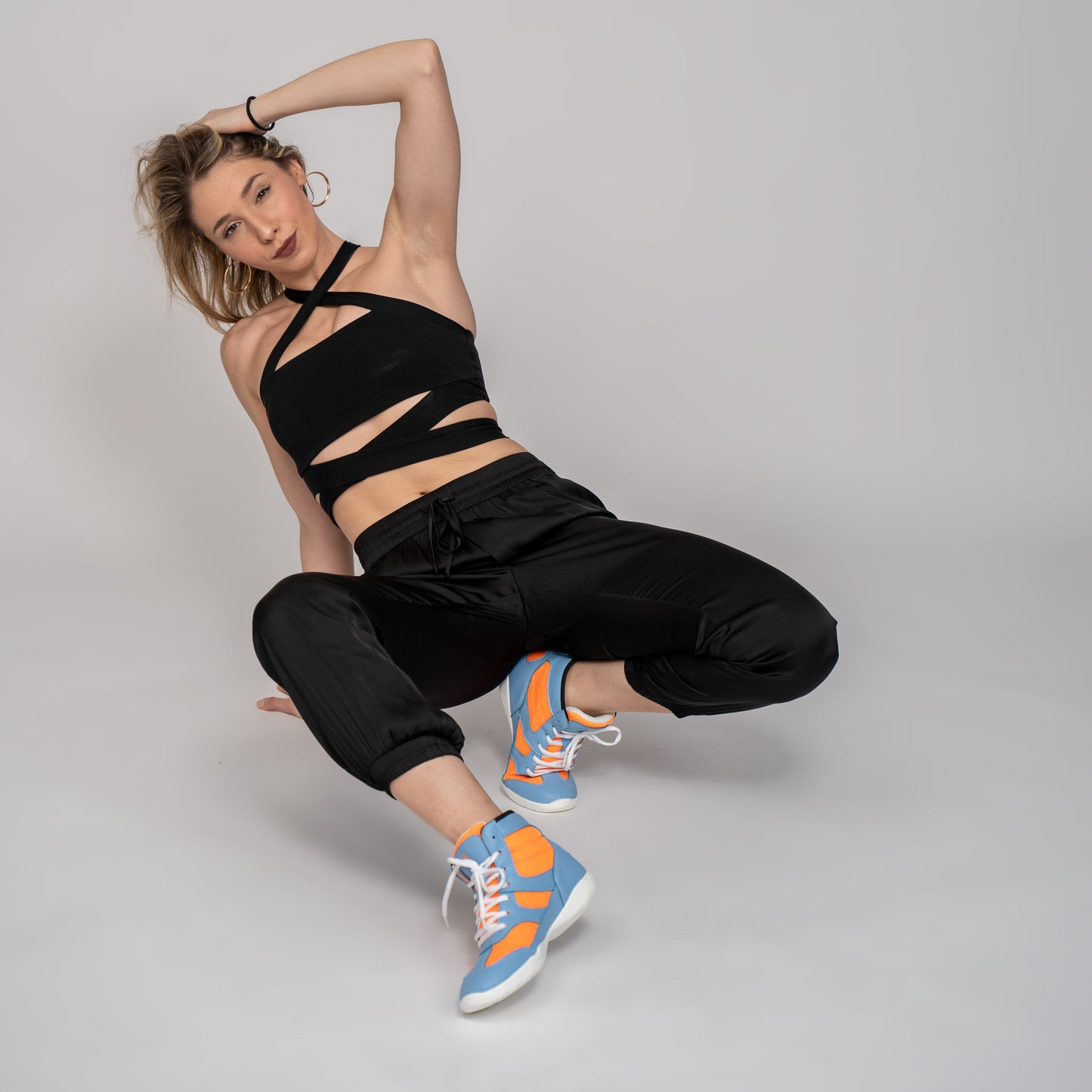 Vigor Hightop Dance Sneakers - Blue & Orange