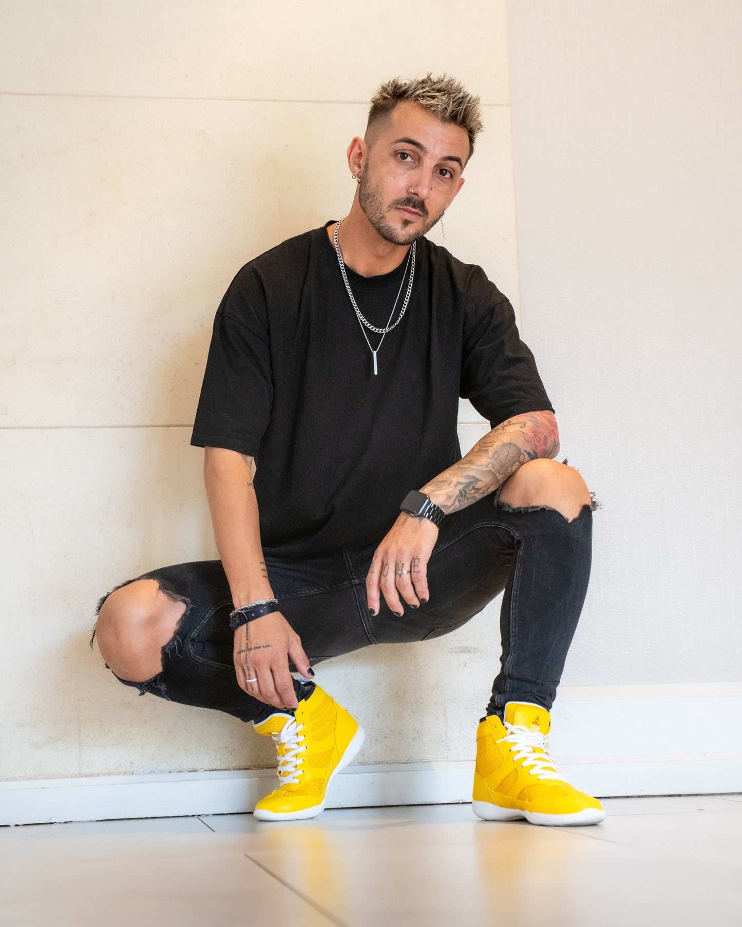 Vigor Hightop Dance Sneakers - Yellow