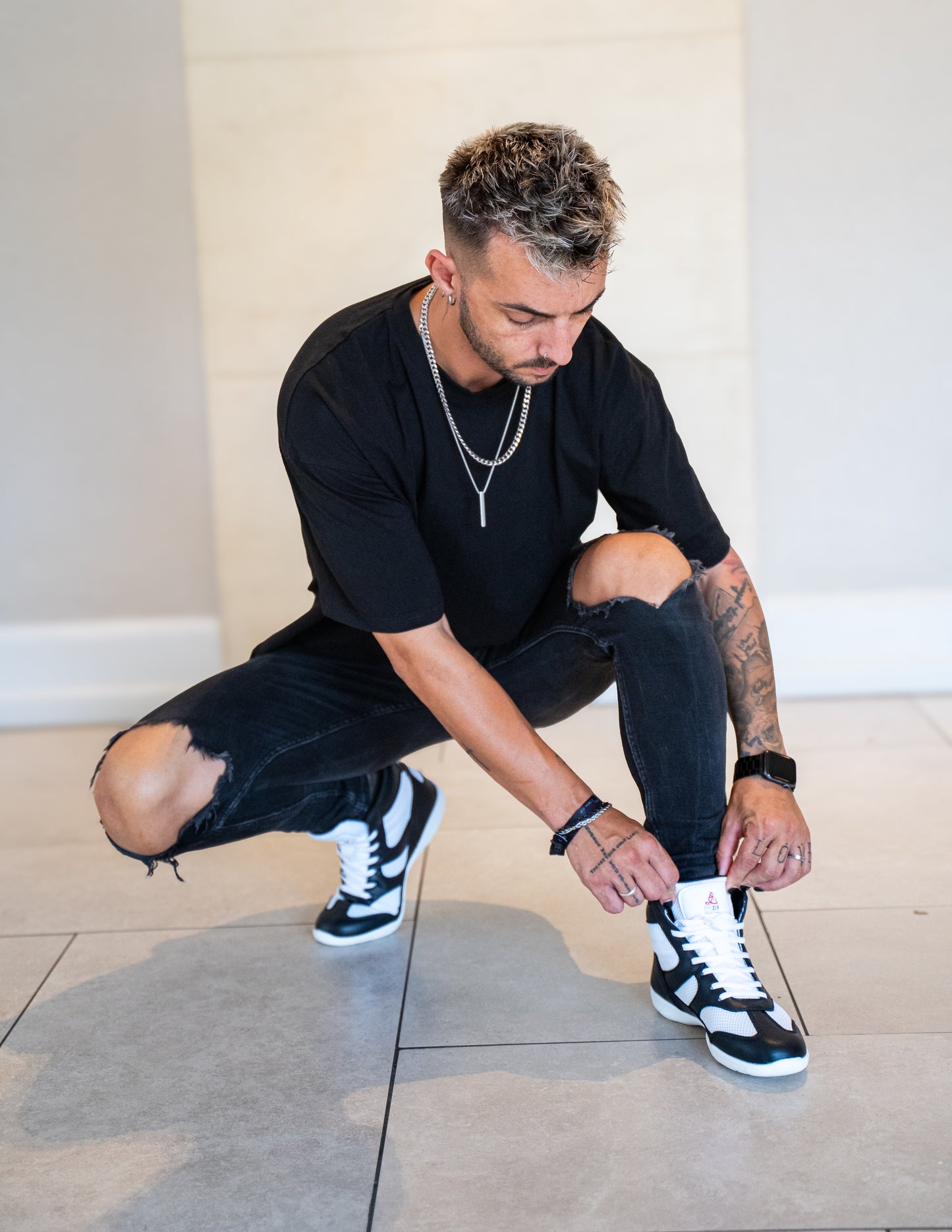 Vigor Hightop Dance Sneakers - Black & White