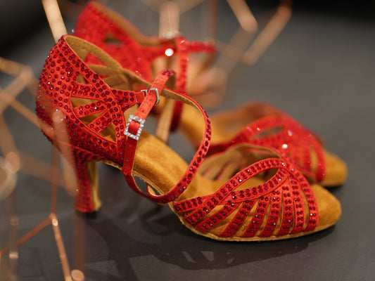 Abelia Dance Shoes - Red (with Extra Cushioned Padding)