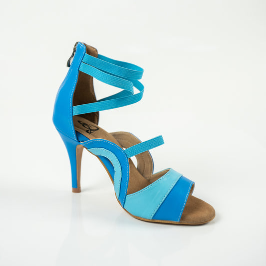 Open Toe Stiletto Sandals Dance Shoes - Azure