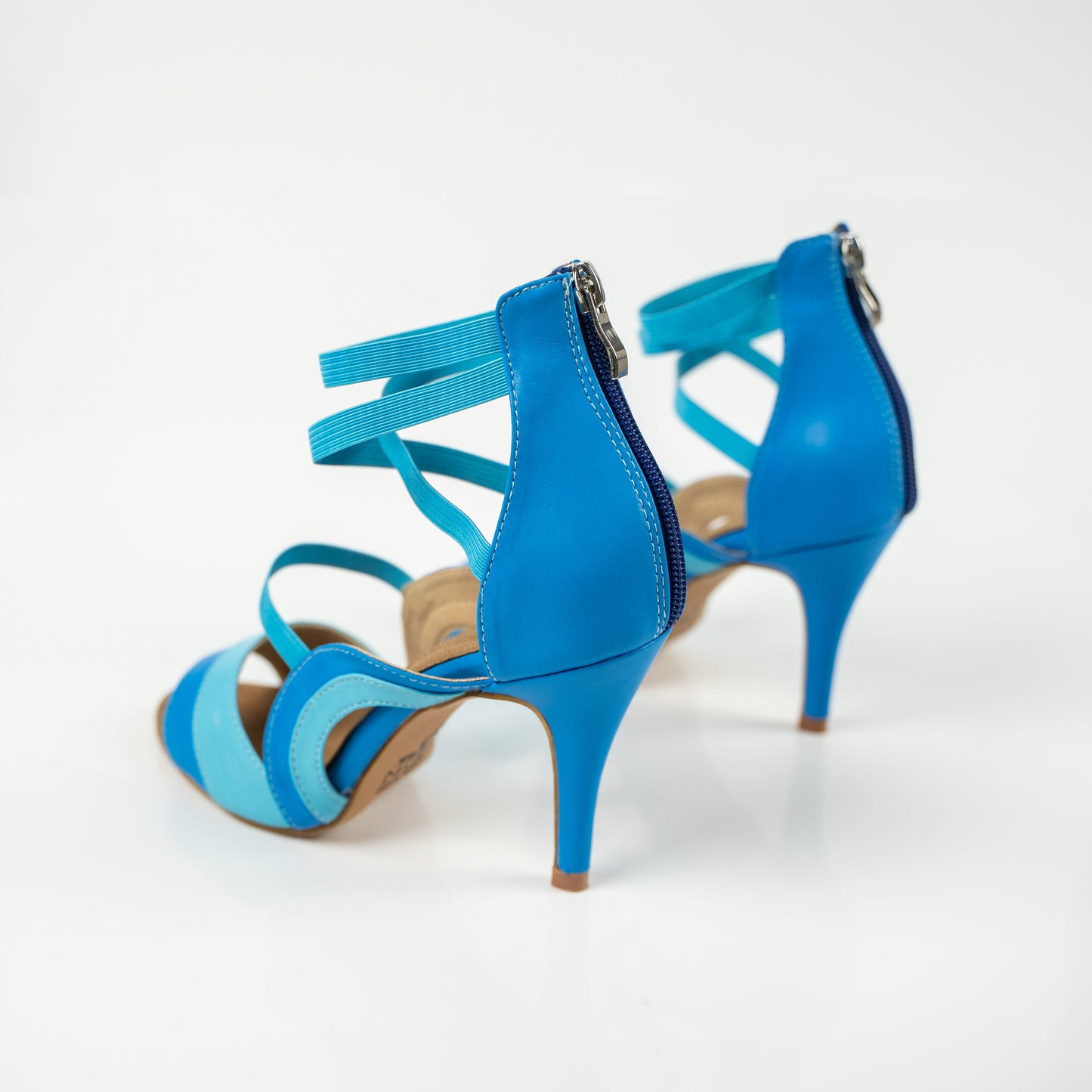 Open Toe Stiletto Sandals Dance Shoes - Azure