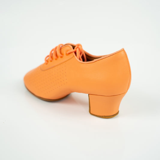 Nina Cuban Heel Leather Dance Practice Shoes with Suede Sole - Orange