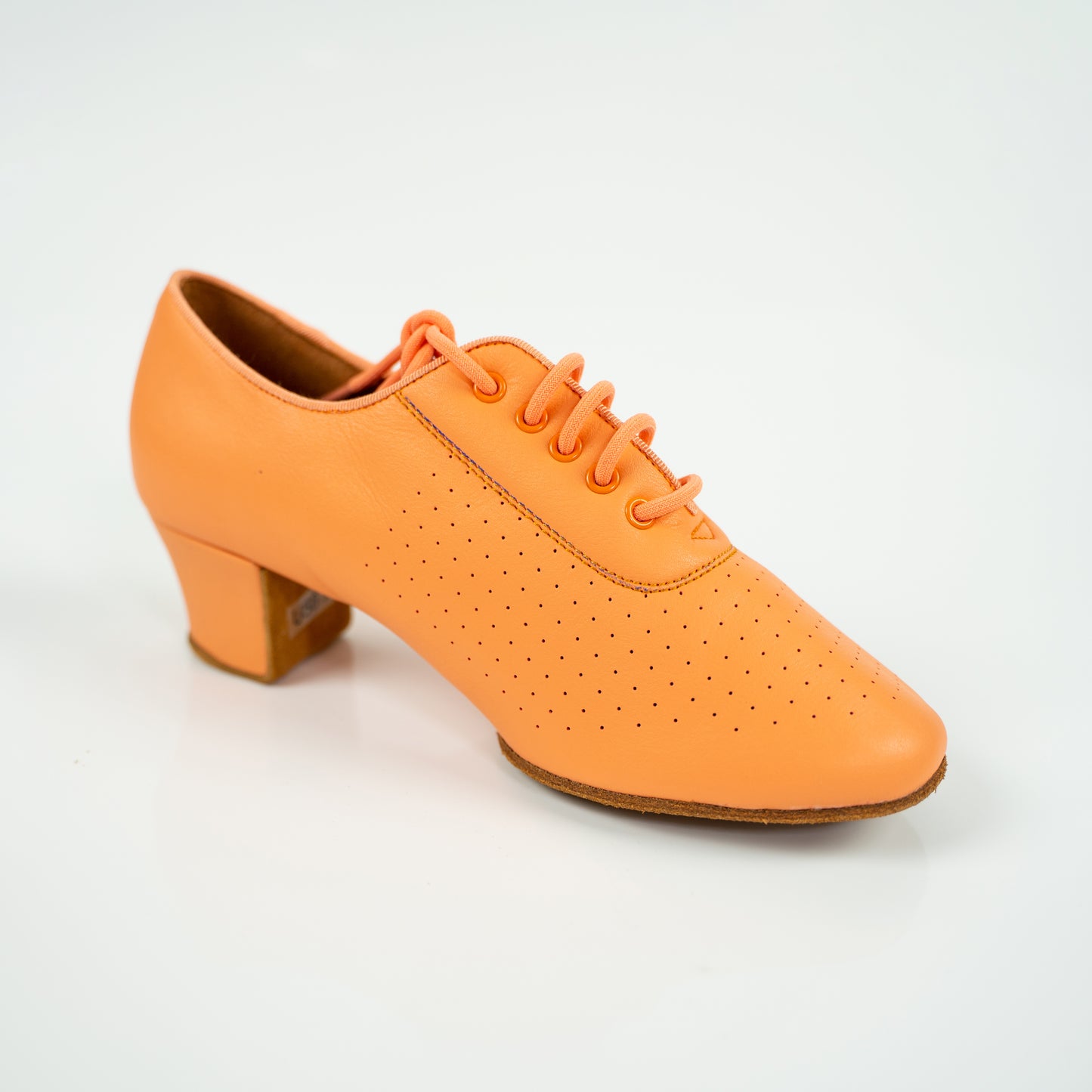 Nina Cuban Heel Leather Dance Practice Shoes with Suede Sole - Orange