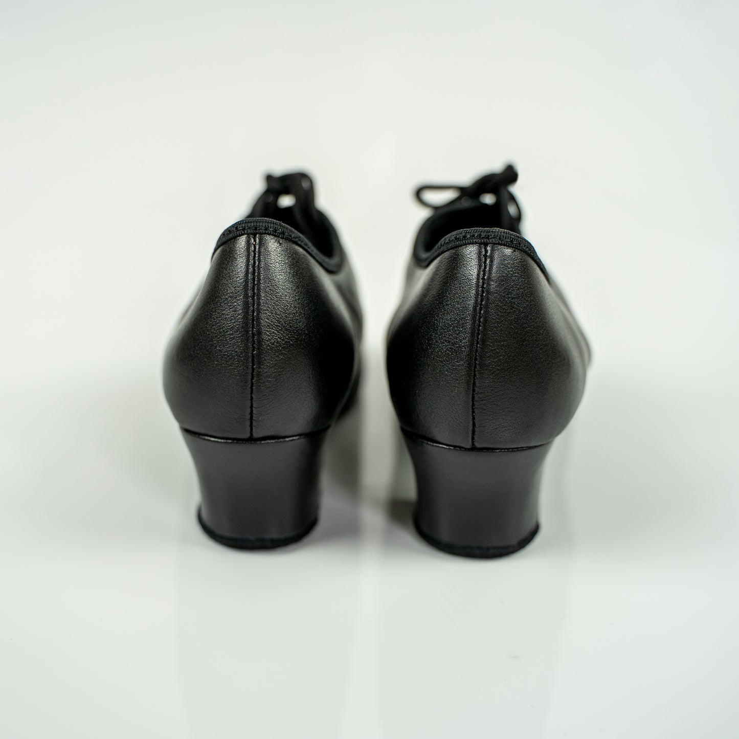 Nina Cuban Heel Leather Dance Practice Shoes with Suede Sole - Black