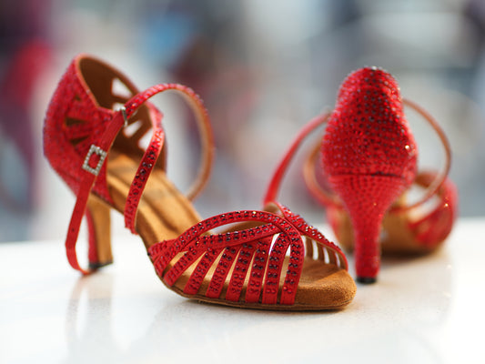 Abelia Dance Shoes - Red (with Extra Cushioned Padding)