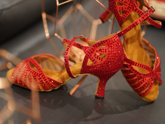 Abelia Dance Shoes - Red (with Extra Cushioned Padding)